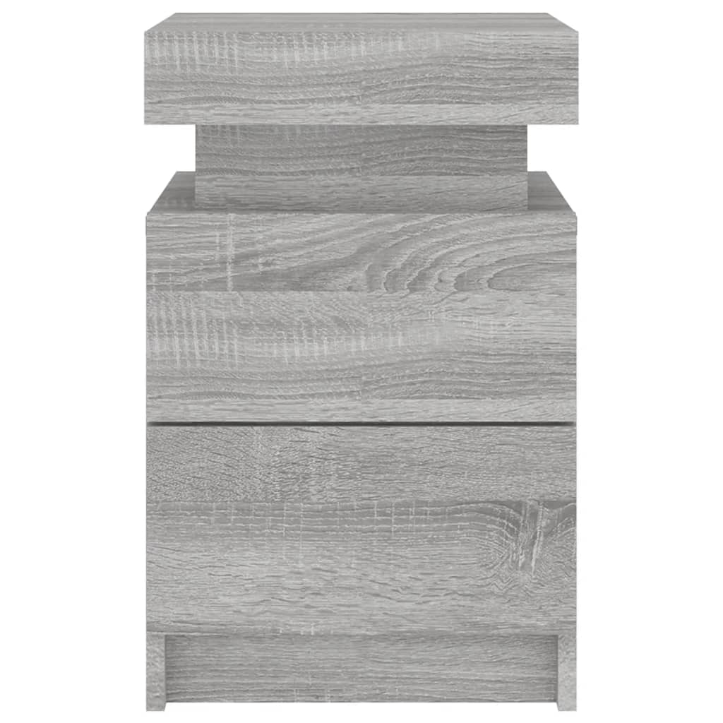 Nachtkastjes Met Led 35X39X55 Cm Eikenkleurig 2 Grijs sonoma