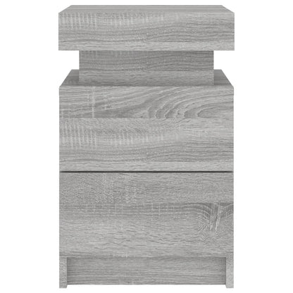 Nachtkastjes Met Led 35X39X55 Cm Eikenkleurig 2 Grijs sonoma