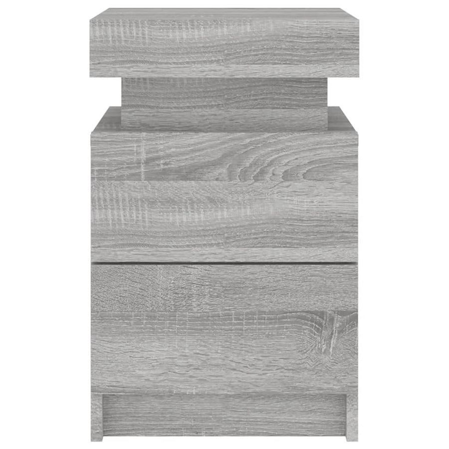 Nachtkastjes Met Led 35X39X55 Cm Eikenkleurig 2 Grijs sonoma
