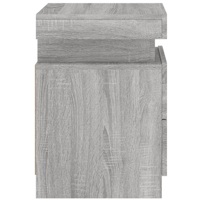 Nachtkastjes Met Led 35X39X55 Cm Eikenkleurig 2 Grijs sonoma