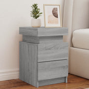 Nachtkastjes 2 st 35x39x55 cm grijs sonoma eiken met LED