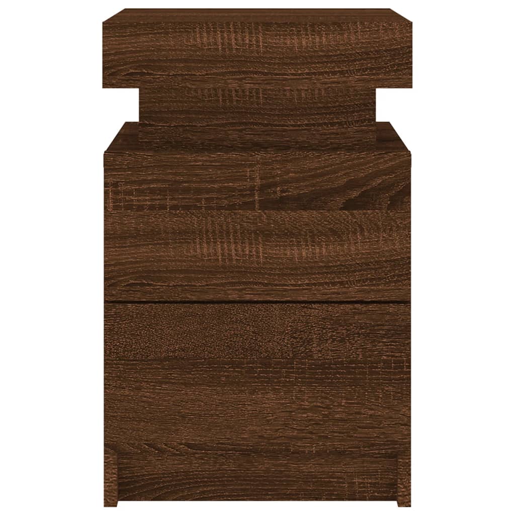 Nachtkastje Met Led-Verlichting 35X39X55 Cm Bruineikenkleurig 1 bruin eikenkleur