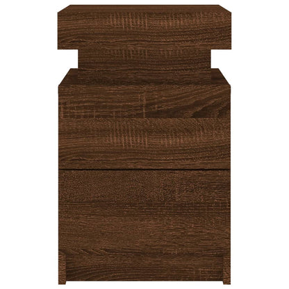 Nachtkastje Met Led-Verlichting 35X39X55 Cm Bruineikenkleurig 1 bruin eikenkleur