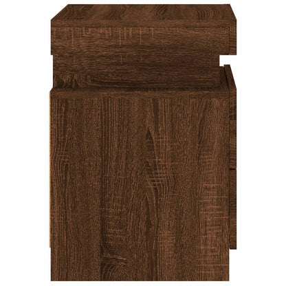 Nachtkastje Met Led-Verlichting 35X39X55 Cm Bruineikenkleurig 1 bruin eikenkleur