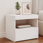 Nightstand with LED lighting 50x40x45 cm white