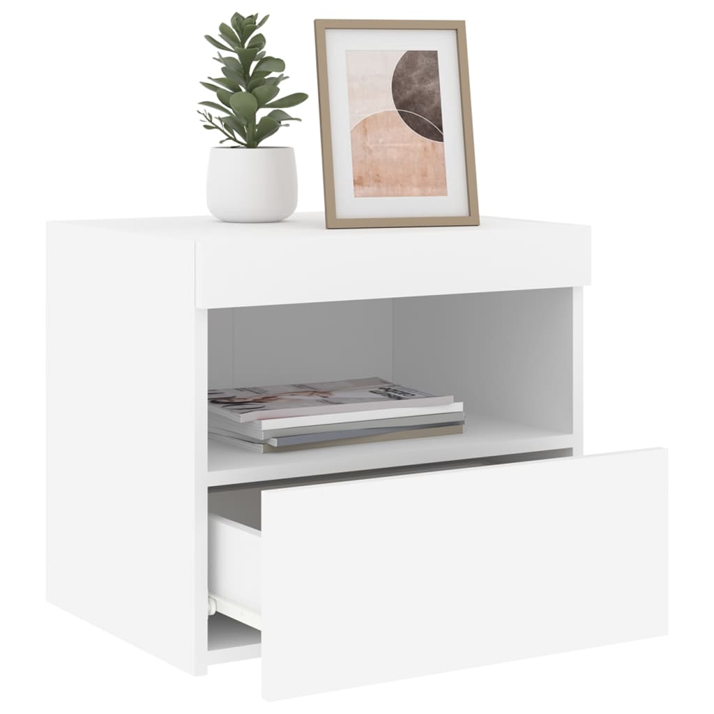 Nachtkastjes Met Led-Verlichting 50X40X45 Cm 2 Wit