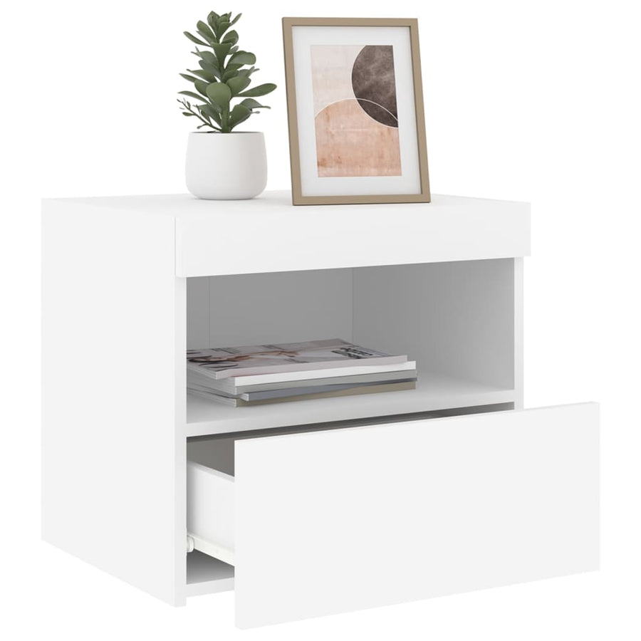 Nachtkastjes Met Led-Verlichting 50X40X45 Cm 2 Wit
