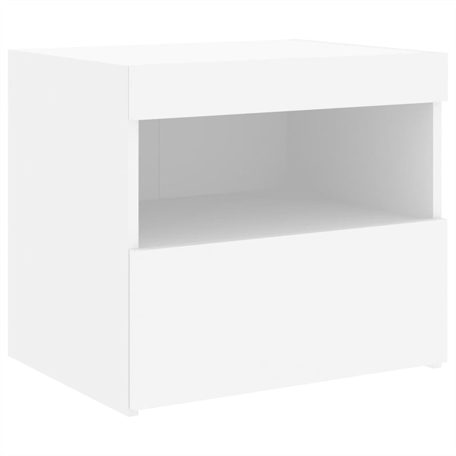 Nachtkastjes Met Led-Verlichting 50X40X45 Cm 2 Wit