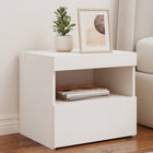 Nightstands with LED lights 2 pcs 50x40x45 cm white