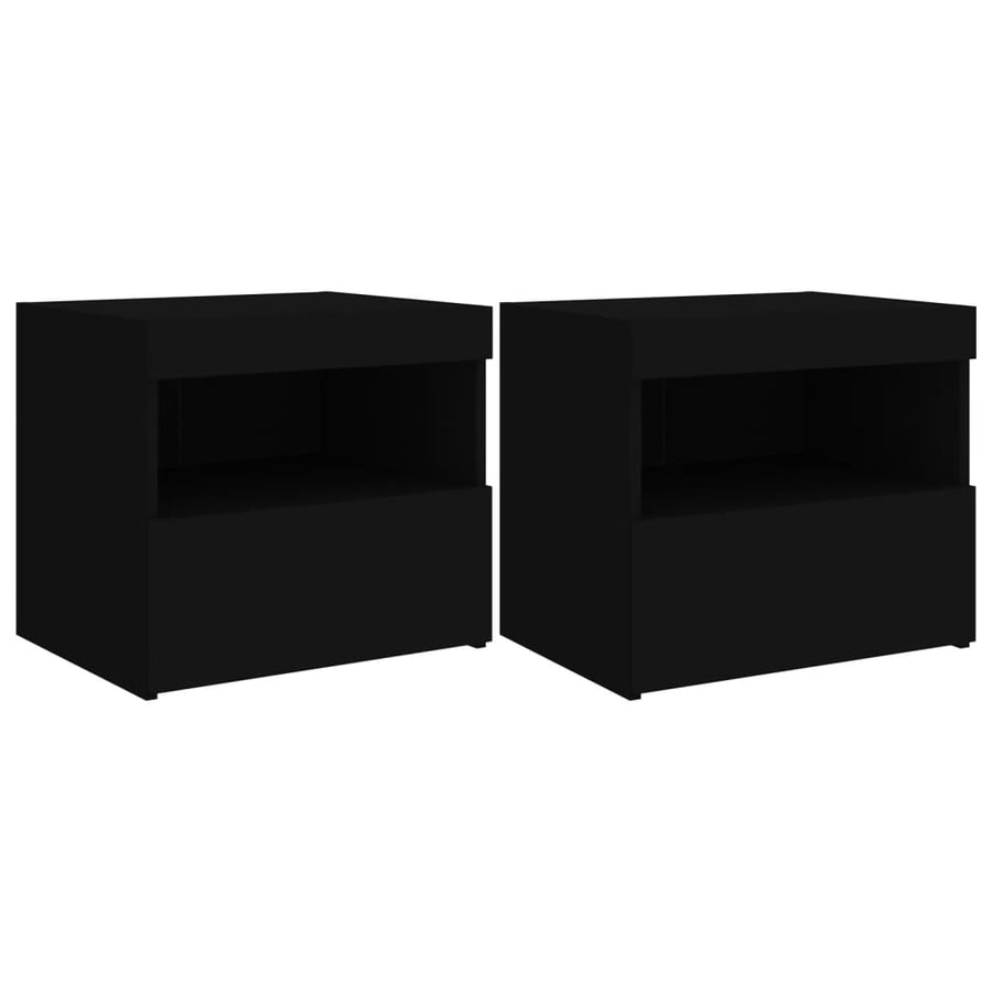 Nachtkastjes Met Led-Verlichting 50X40X45 Cm 2 Zwart
