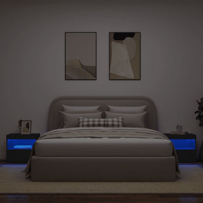 Nachtkastjes Met Led-Verlichting 50X40X45 Cm 2 Zwart