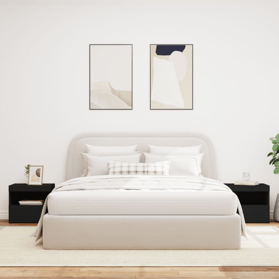 Nachtkastjes Met Led-Verlichting 50X40X45 Cm 2 Zwart