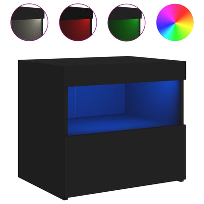 Nachtkastjes Met Led-Verlichting 50X40X45 Cm 2 Zwart