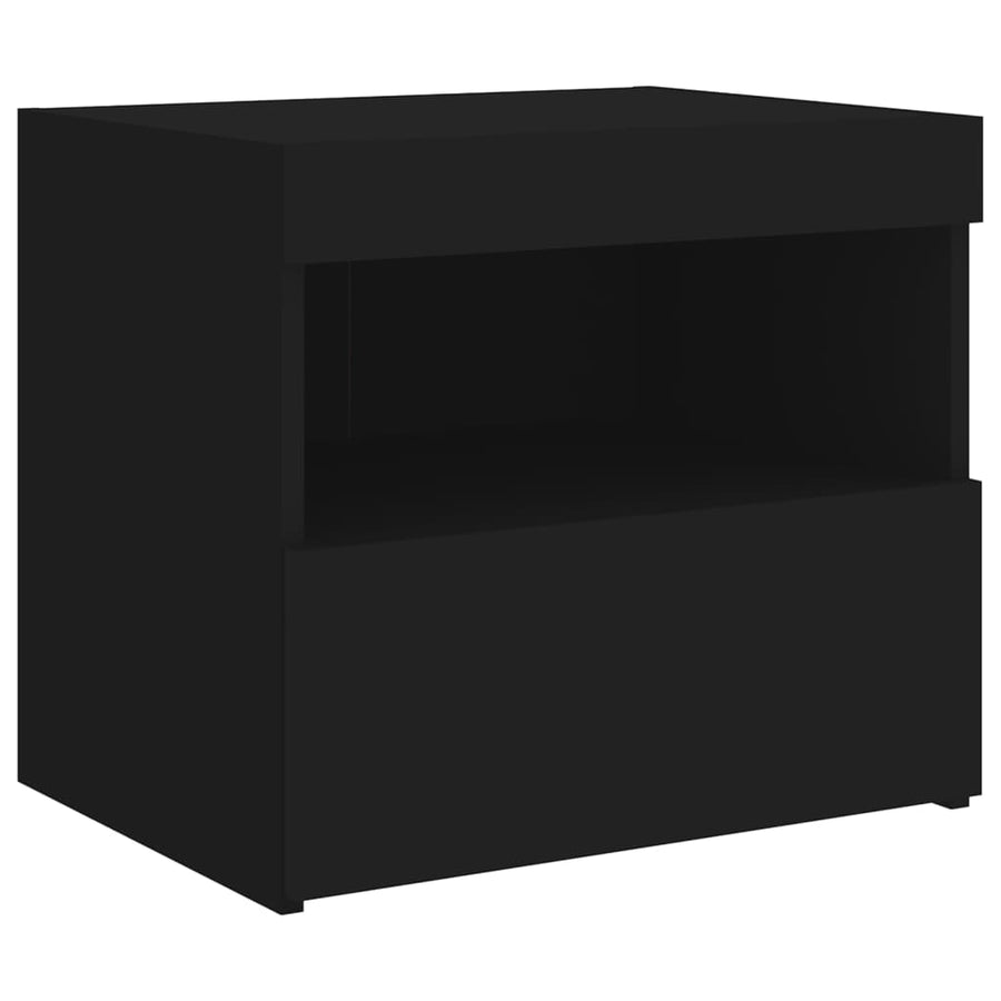 Nachtkastjes Met Led-Verlichting 50X40X45 Cm 2 Zwart