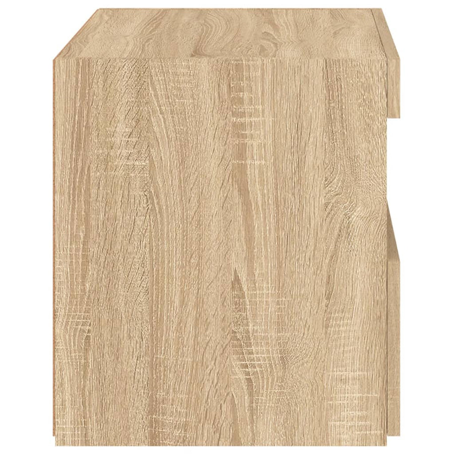 Nachtkastje Met Led-Verlichting 50X40X45 Cm Kleurig 1 Sonoma eiken