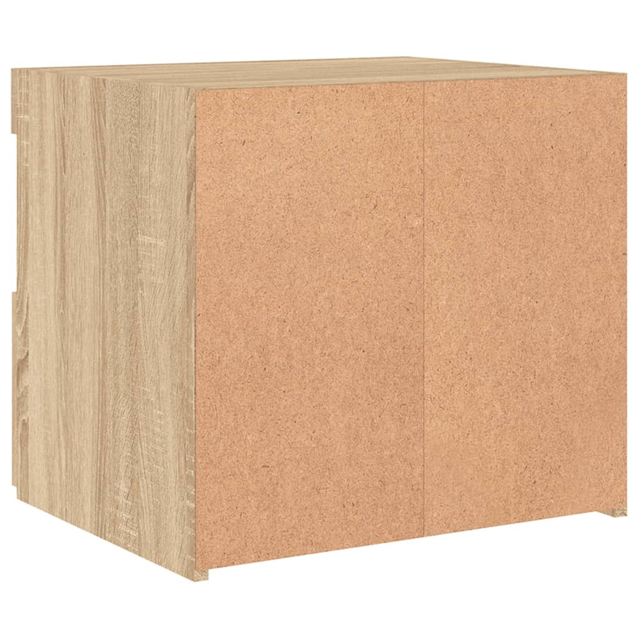 Nachtkastje Met Led-Verlichting 50X40X45 Cm Kleurig 1 Sonoma eiken