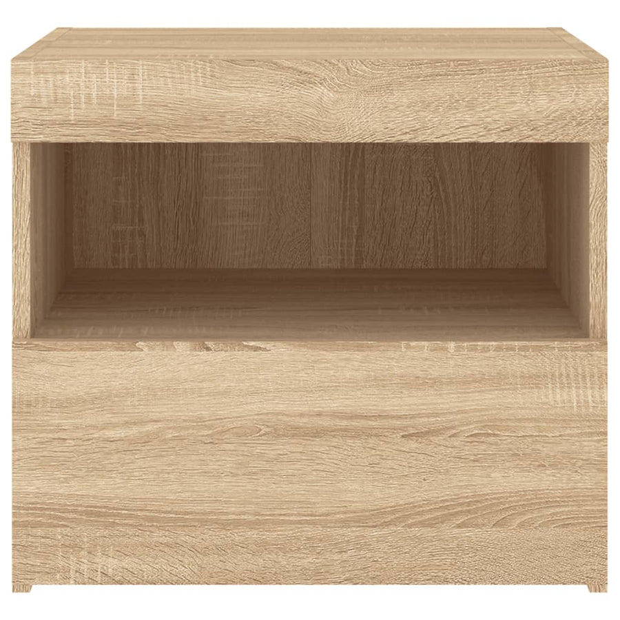 Nachtkastjes Met Led 50X40X45 Cm Kleurig 2 Sonoma eiken
