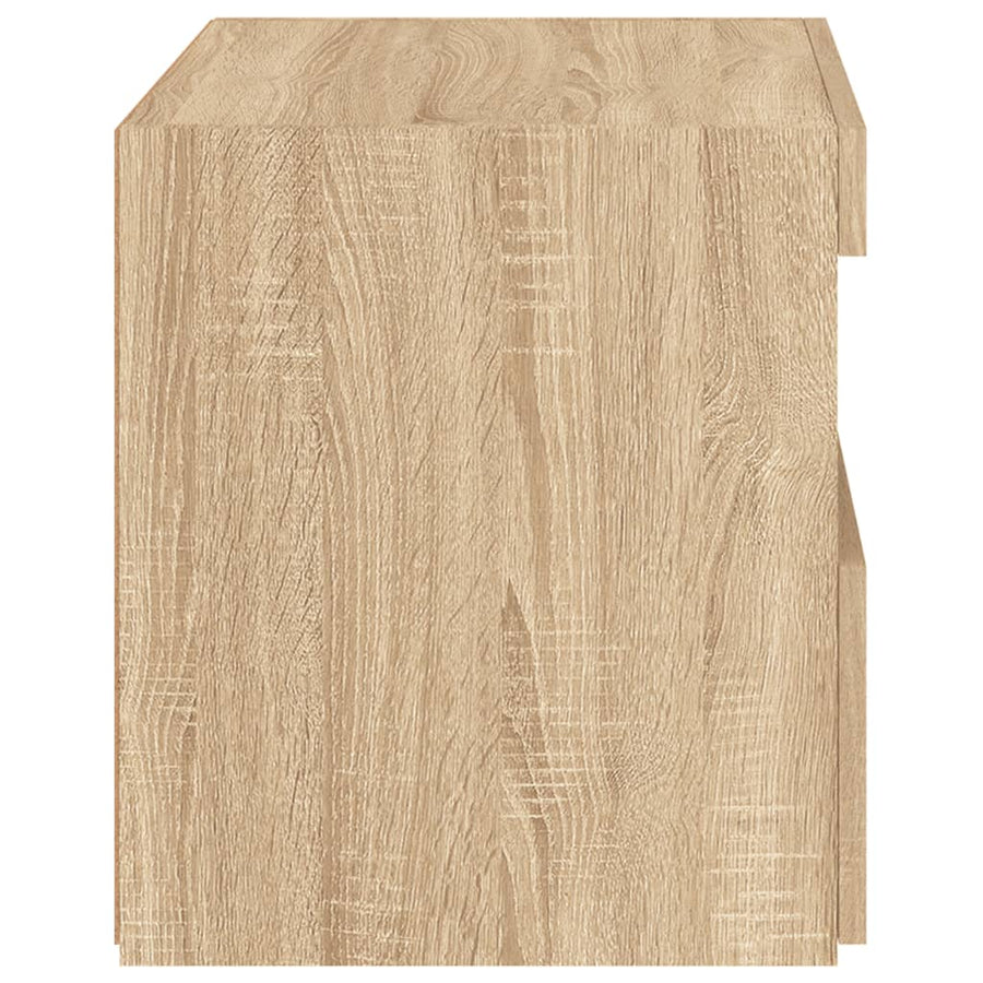 Nachtkastjes Met Led 50X40X45 Cm Kleurig 2 Sonoma eiken