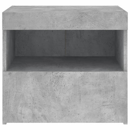 Nachtkastje Met Led-Verlichting 50X40X45 Cm 1 Betongrijs