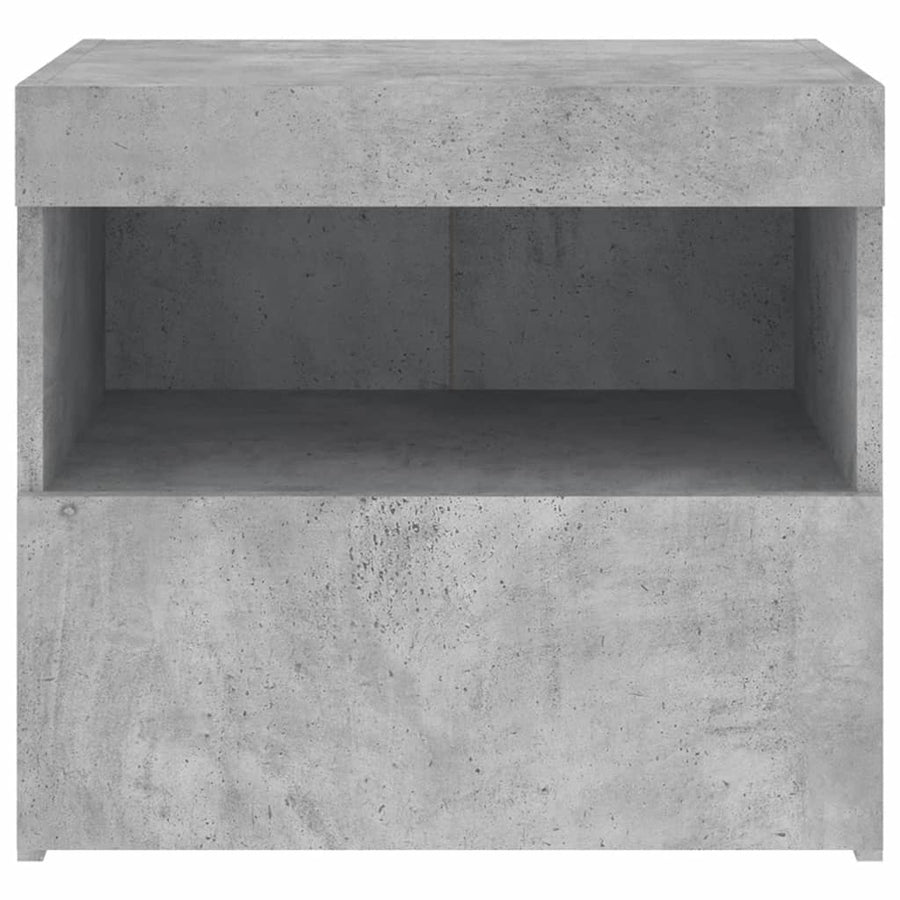 Nachtkastje Met Led-Verlichting 50X40X45 Cm 1 Betongrijs