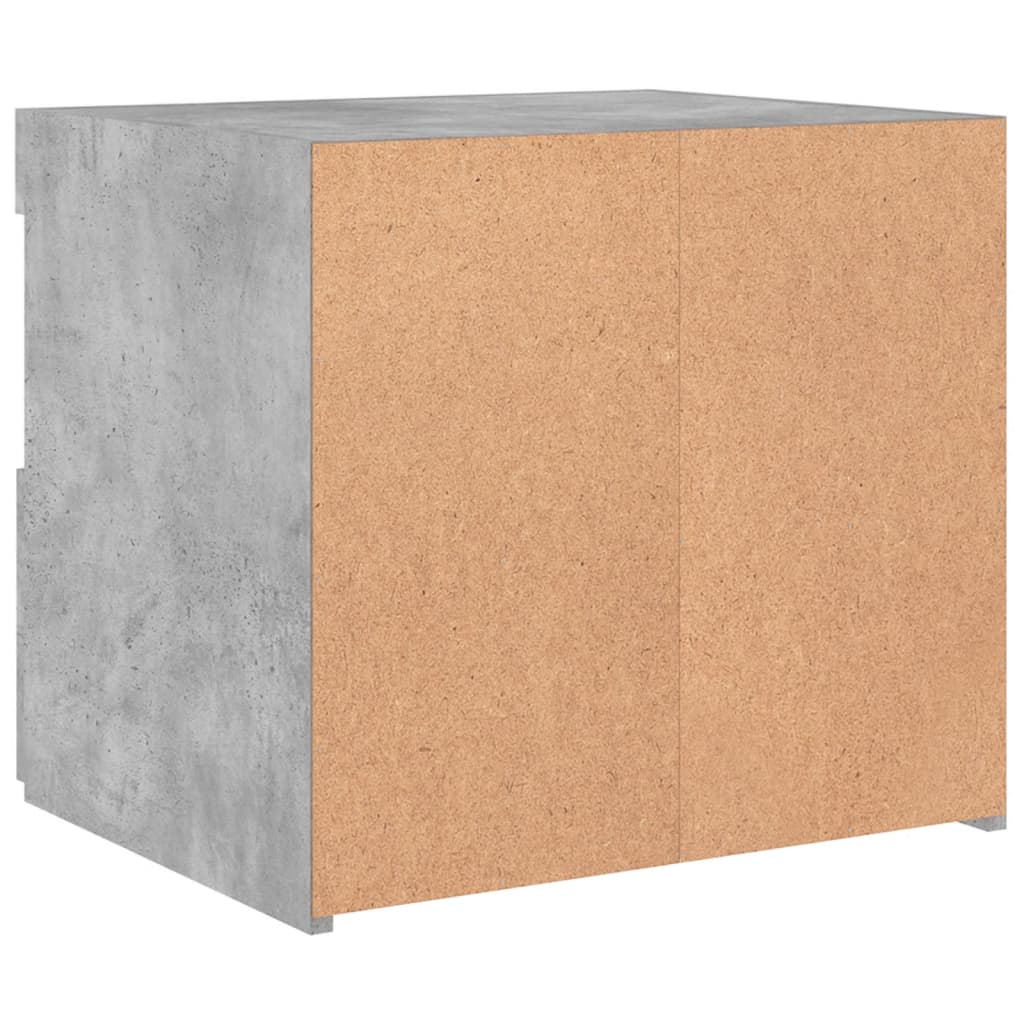 Nachtkastje Met Led-Verlichting 50X40X45 Cm 1 Betongrijs