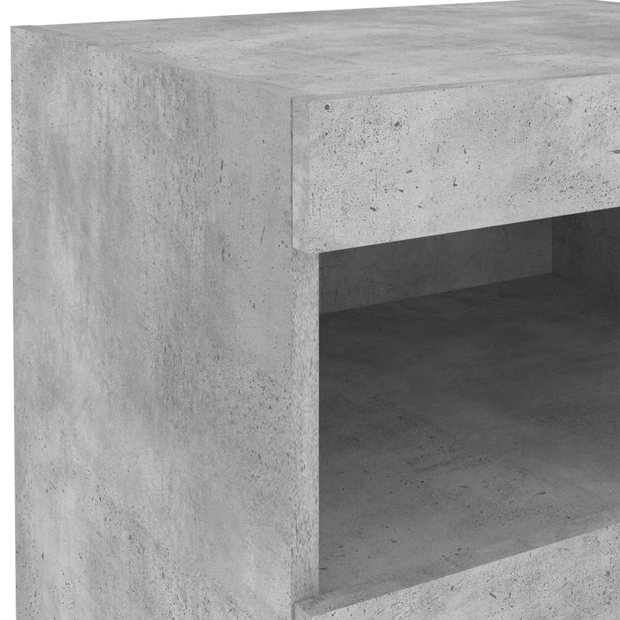 Nachtkastje Met Led-Verlichting 50X40X45 Cm 1 Betongrijs