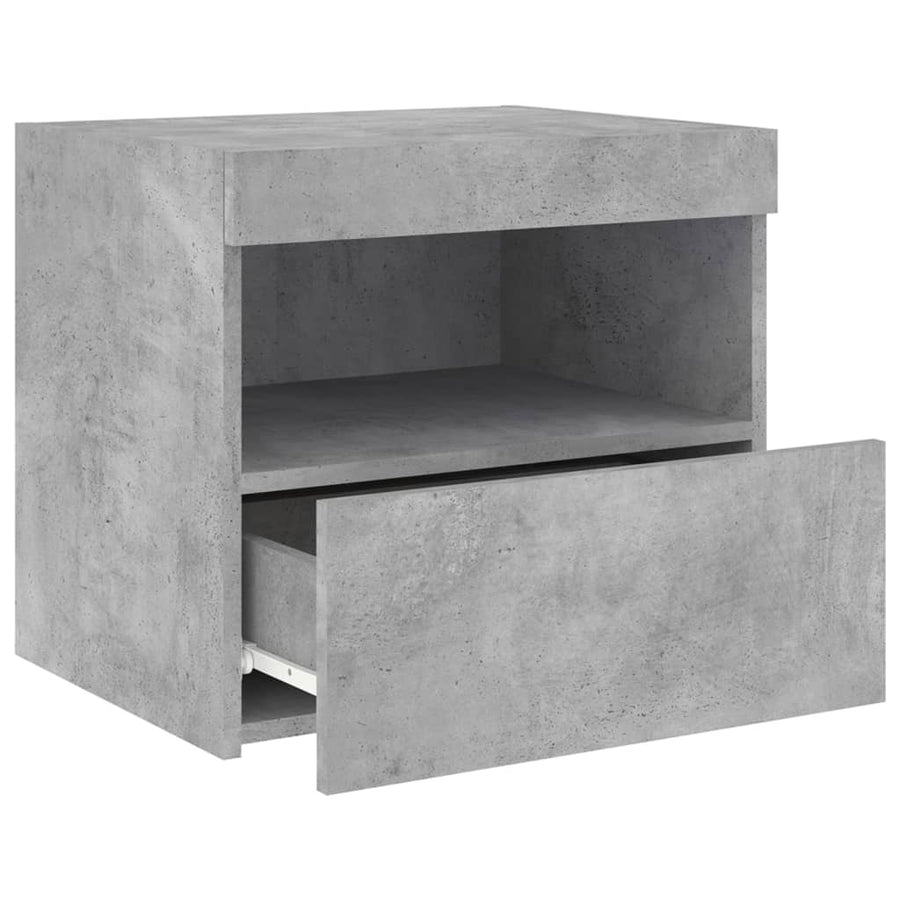 Nachtkastjes Met Led-Verlichting 50X40X45 Cm 2 Betongrijs