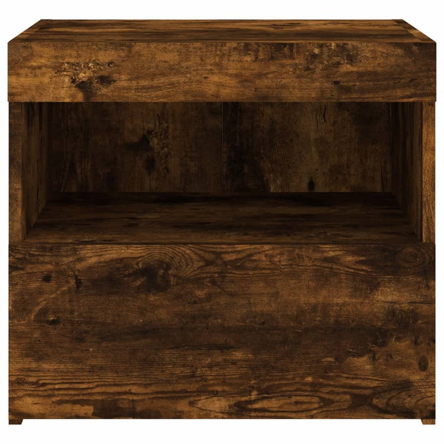 Nachtkastjes Met Led-Verlichting 50X40X45 Cm 2 Gerookt eiken