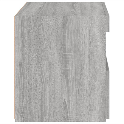 Nachtkastje Met Led-Verlichting 50X40X45 Cm Eiken 1 Grijs sonoma