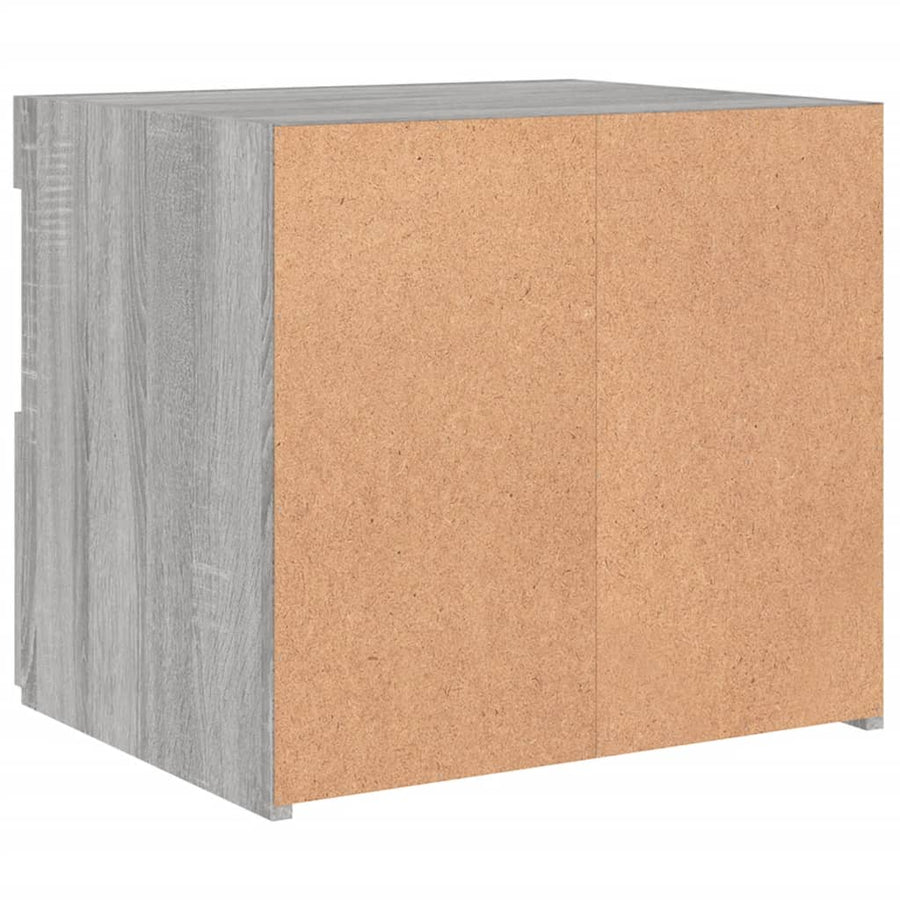 Nachtkastje Met Led-Verlichting 50X40X45 Cm Eiken 1 Grijs sonoma