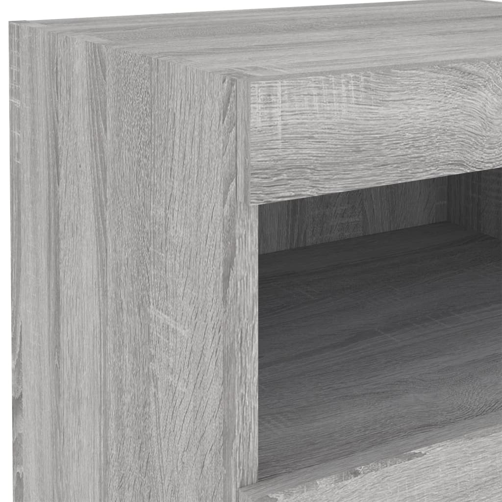 Nachtkastje Met Led-Verlichting 50X40X45 Cm Eiken 1 Grijs sonoma