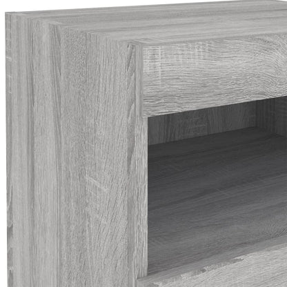Nachtkastje Met Led-Verlichting 50X40X45 Cm Eiken 1 Grijs sonoma