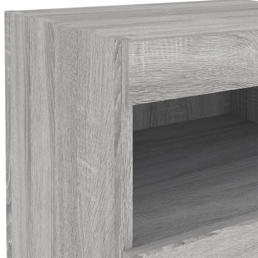 Nachtkastjes Met Led-Verlichting 50X40X45 Cm 2 Grijs sonoma