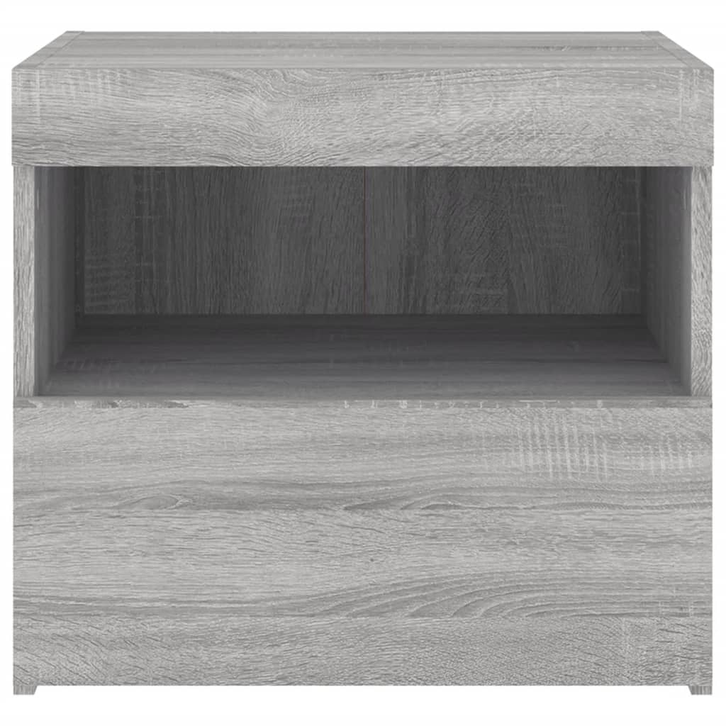 Nachtkastjes Met Led-Verlichting 50X40X45 Cm 2 Grijs sonoma