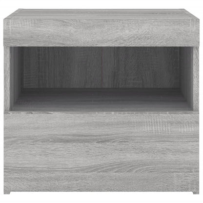 Nachtkastjes Met Led-Verlichting 50X40X45 Cm 2 Grijs sonoma
