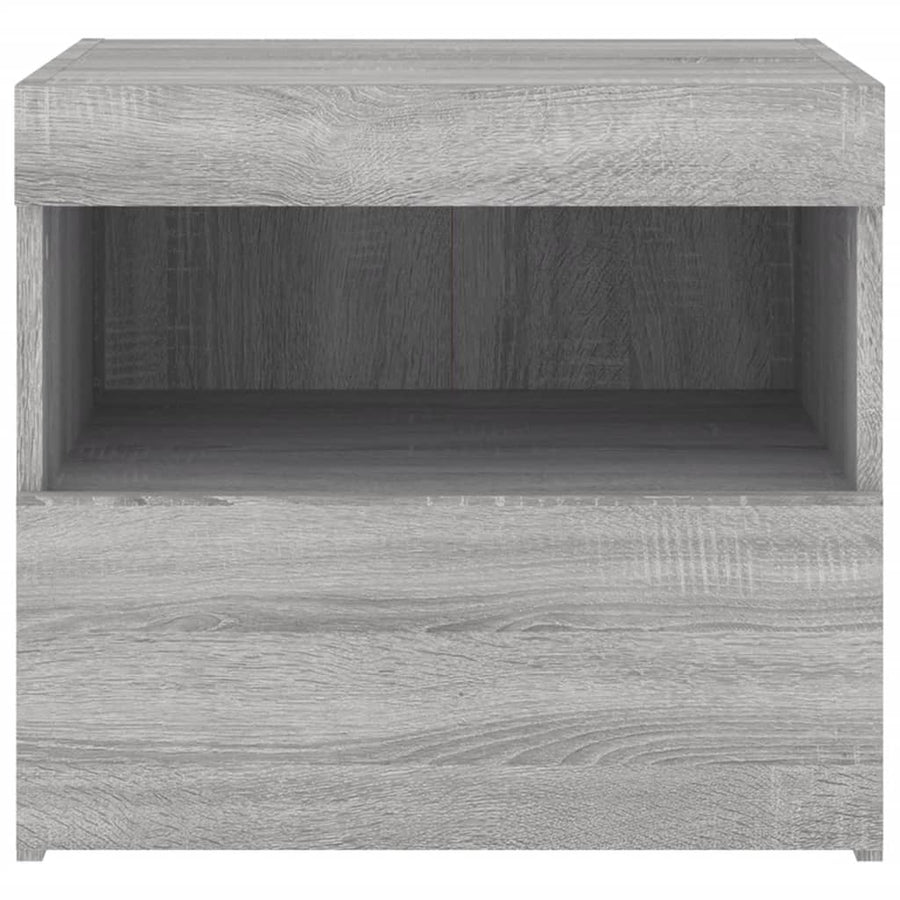Nachtkastjes Met Led-Verlichting 50X40X45 Cm 2 Grijs sonoma