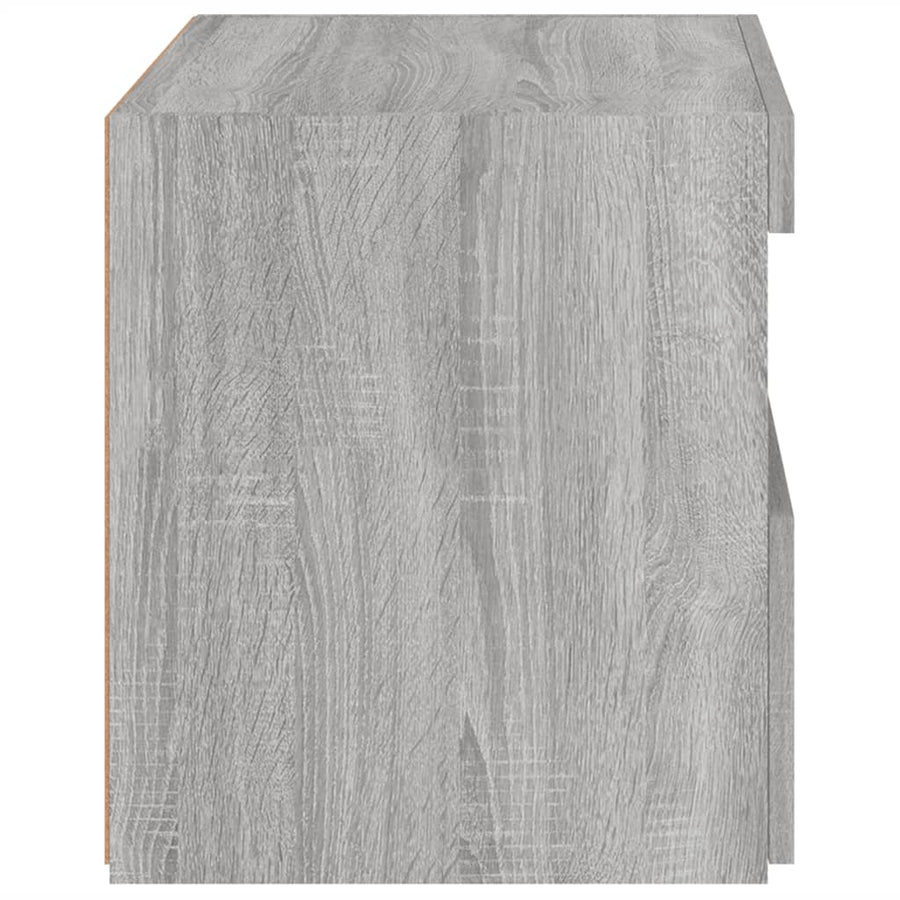 Nachtkastjes Met Led-Verlichting 50X40X45 Cm 2 Grijs sonoma