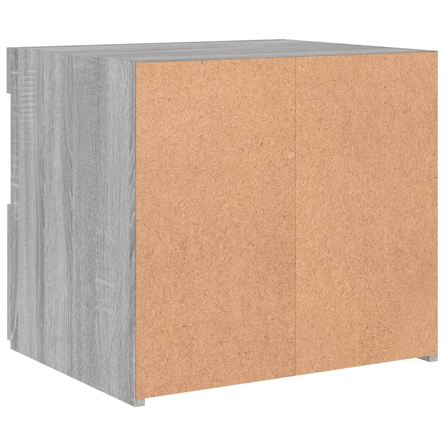 Nachtkastjes Met Led-Verlichting 50X40X45 Cm 2 Grijs sonoma