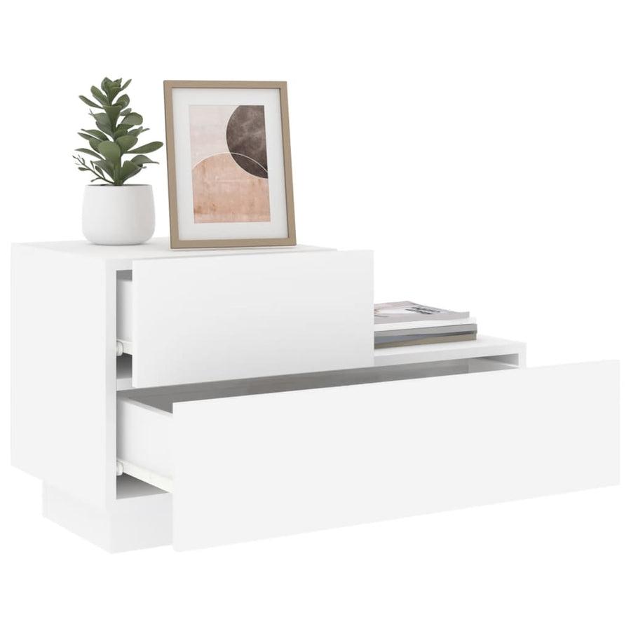 Nachtkastje Met Led-Verlichting 70X36X40,5 Cm Wit