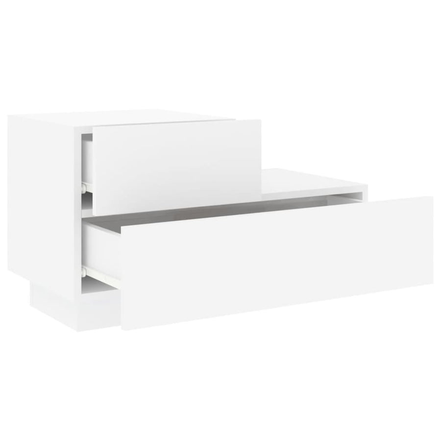 Nachtkastje Met Led-Verlichting 70X36X40,5 Cm Wit