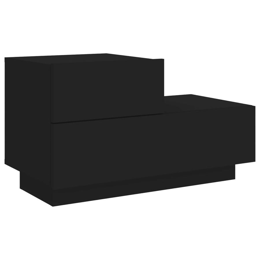 Nachtkastje Met Led-Verlichting 70X36X40,5 Cm Zwart