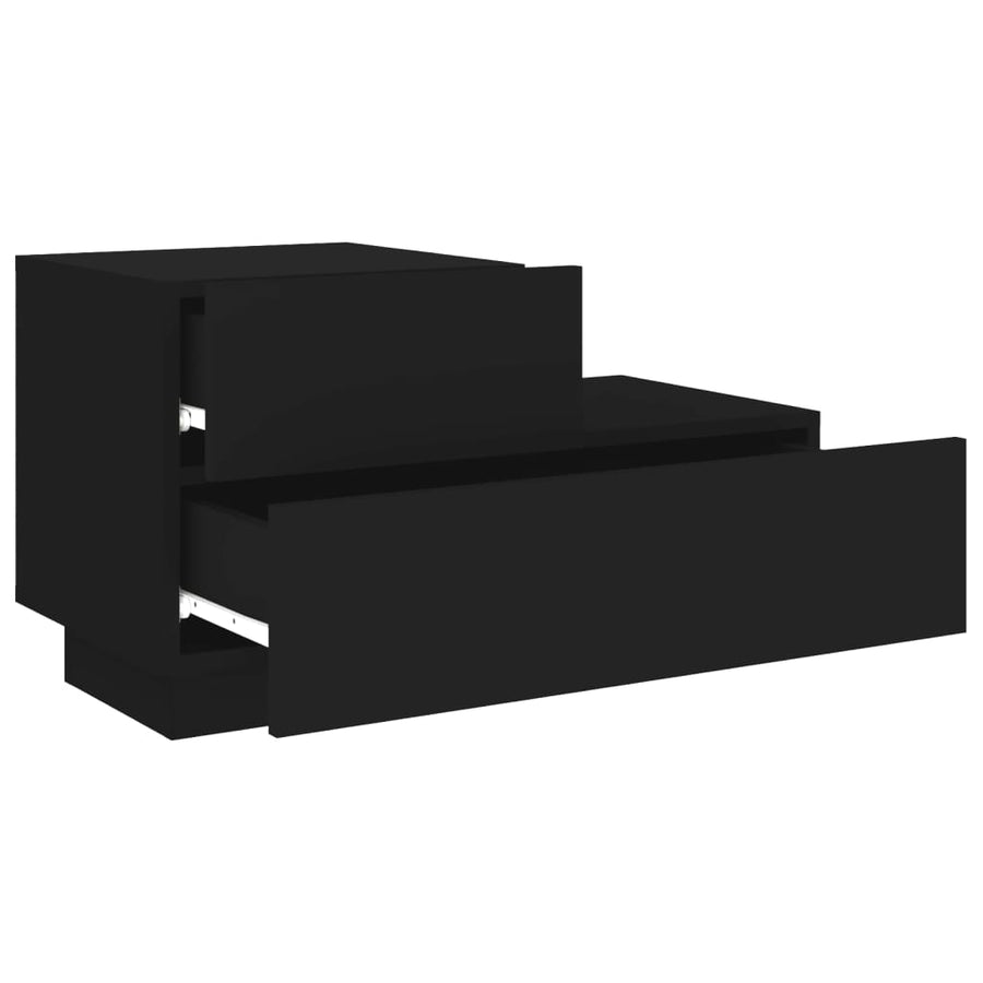 Nachtkastje Met Led-Verlichting 70X36X40,5 Cm Zwart