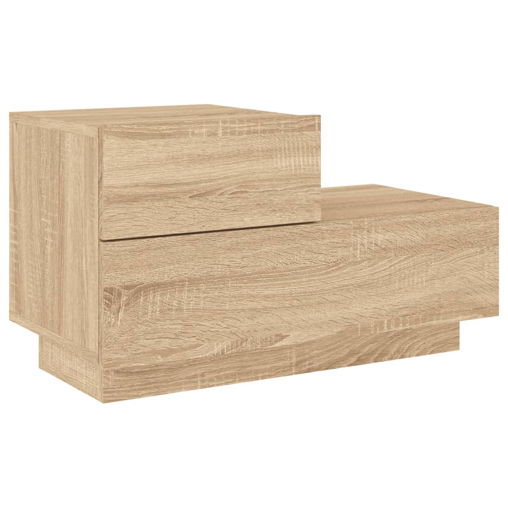 Nachtkastje Met Led-Verlichting 70X36X40,5 Cm Kleur Sonoma eiken