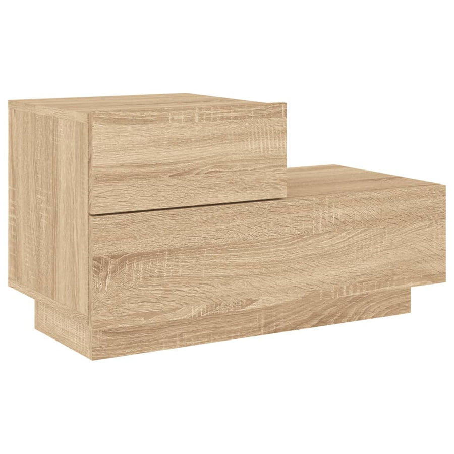 Nachtkastje Met Led-Verlichting 70X36X40,5 Cm Kleur Sonoma eiken
