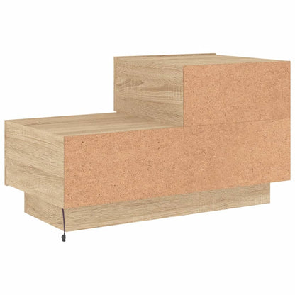 Nachtkastje Met Led-Verlichting 70X36X40,5 Cm Kleur Sonoma eiken