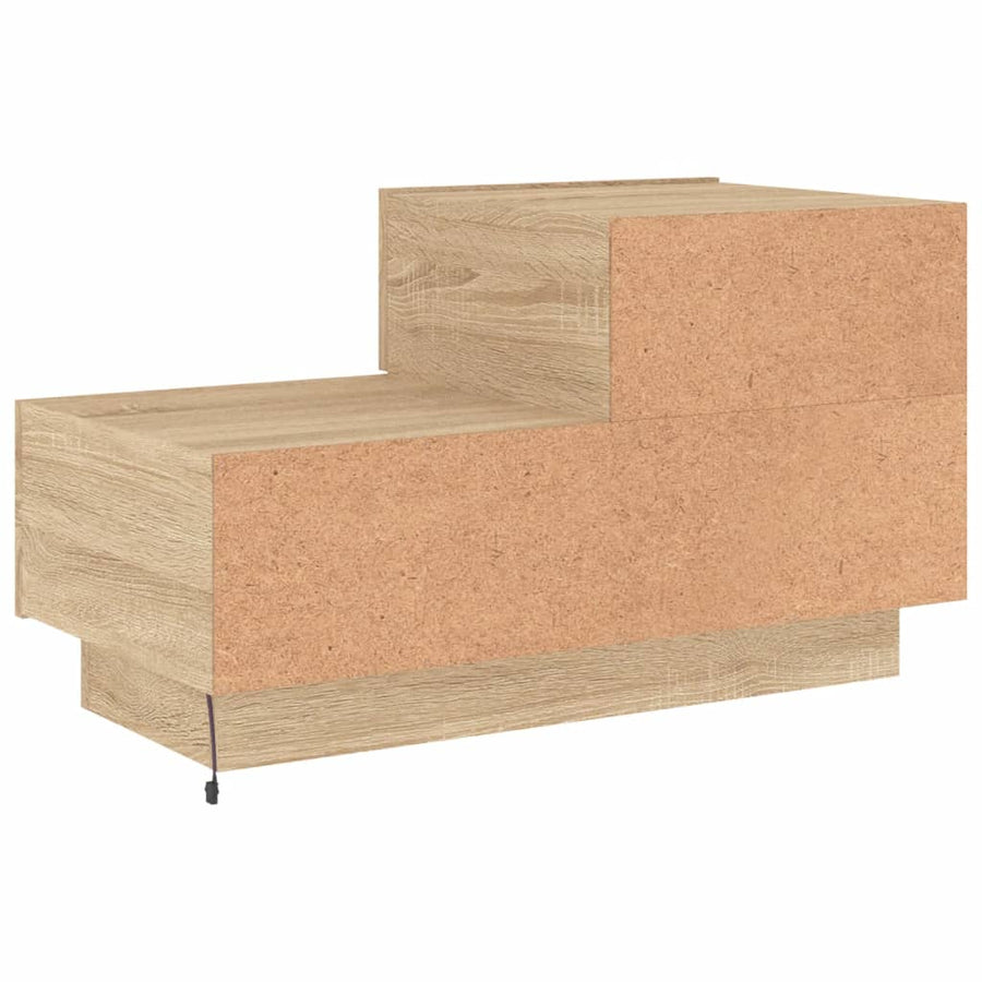 Nachtkastje Met Led-Verlichting 70X36X40,5 Cm Kleur Sonoma eiken