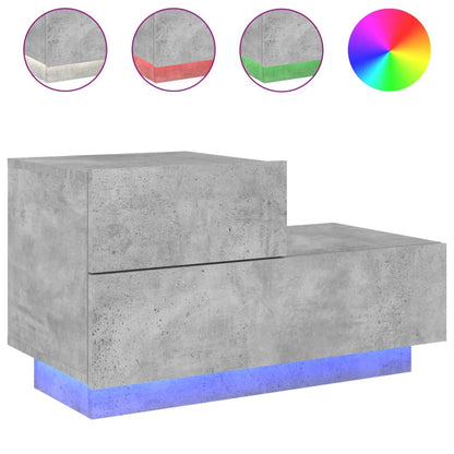 Nachtkastje Met Led-Verlichting 70X36X40,5 Cm Betongrijs