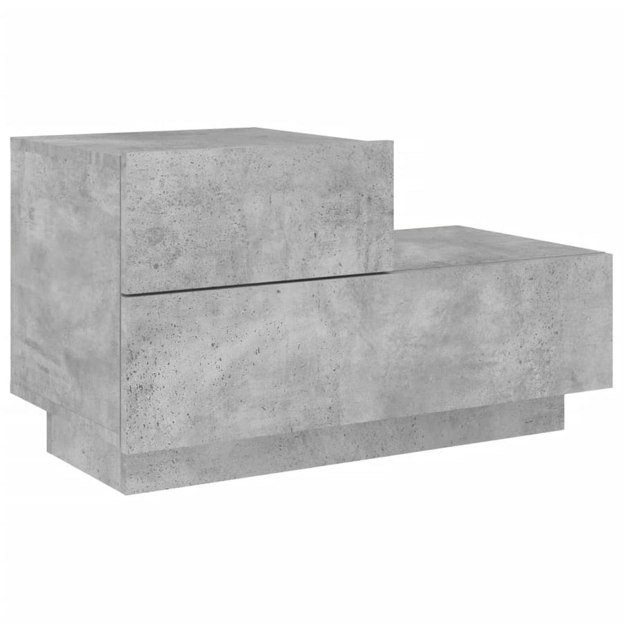 Nachtkastje Met Led-Verlichting 70X36X40,5 Cm Betongrijs