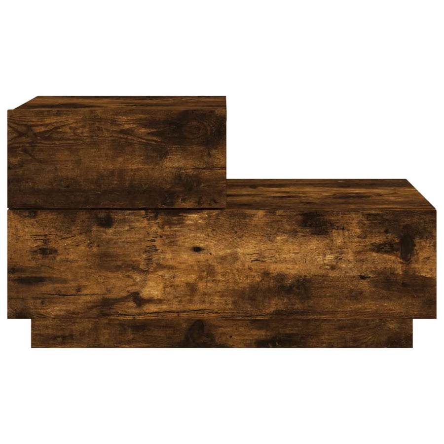 Nachtkastje Met Led-Verlichting 70X36X40,5 Cm Gerookt eiken