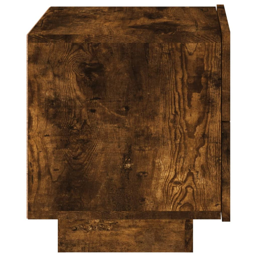 Nachtkastje Met Led-Verlichting 70X36X40,5 Cm Gerookt eiken